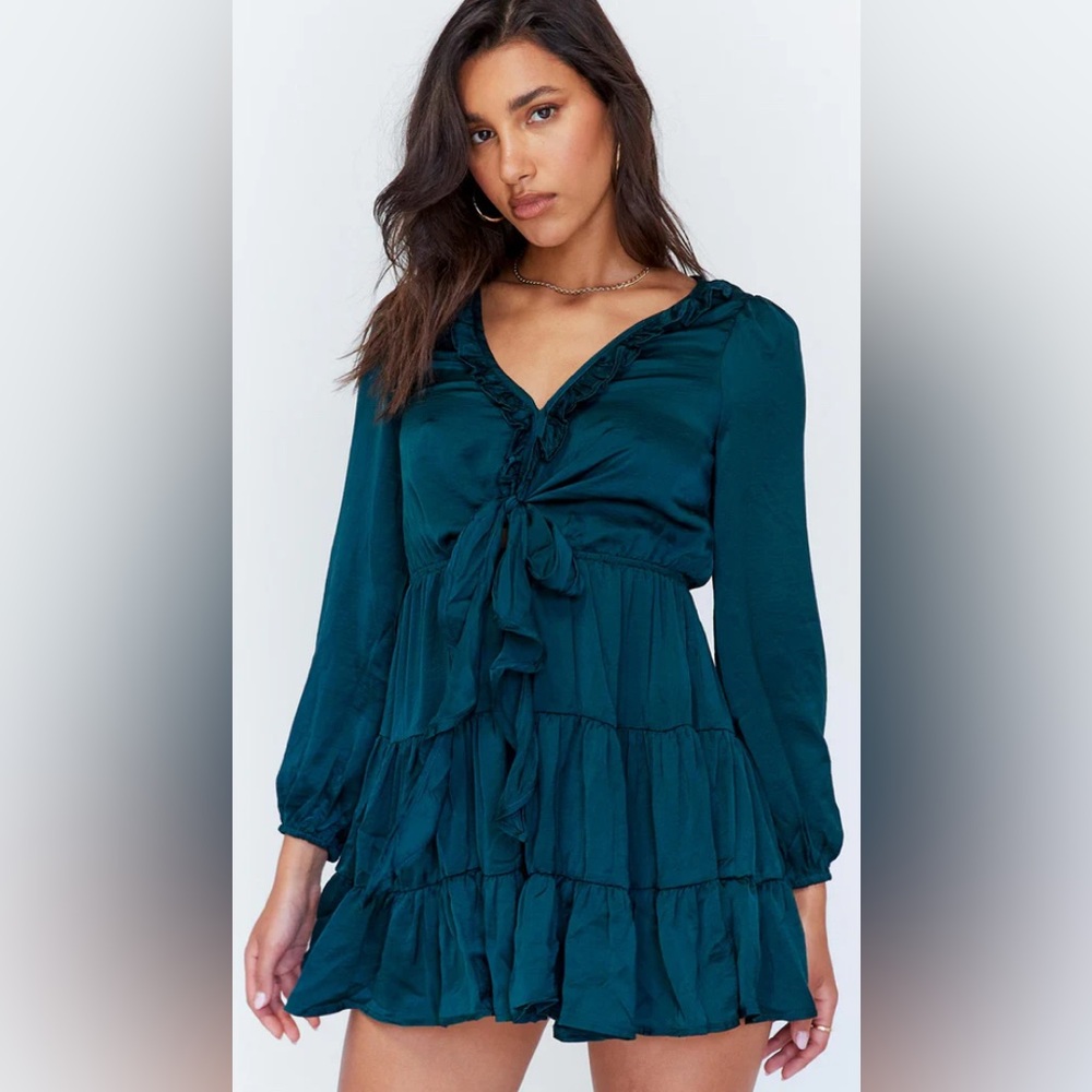 Princess Polly Randi Mini Dress in Teal, Size US 6